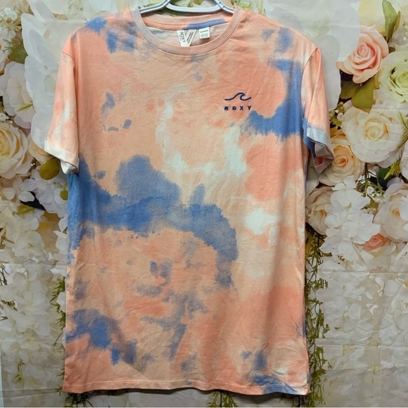 Better Than Words T-Shirt Dress Tropical Peach Water Tie-Dye Size 10/M - Picture 2 of 3